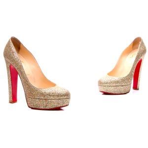 Christian Louboutin Glitter York Bibi Glitter Pumps